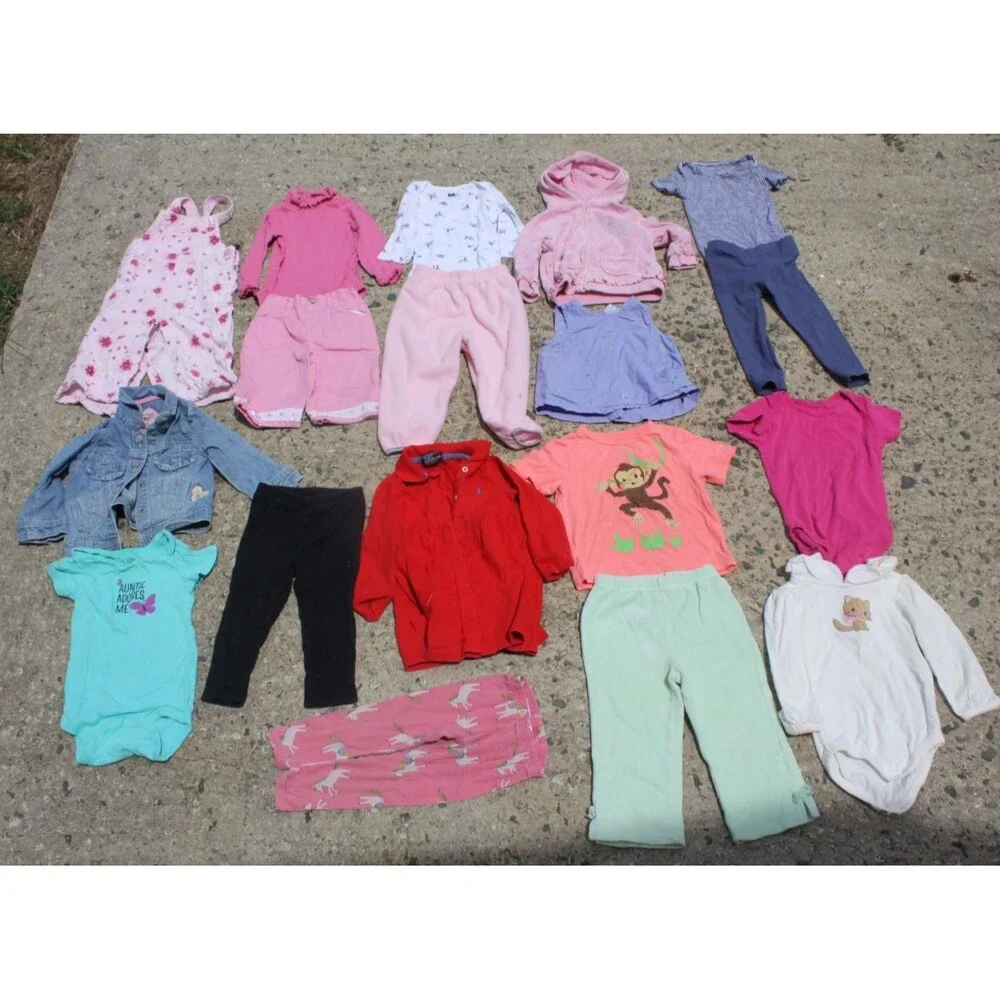 Lot of 18 pcs Baby Girl Clothing 18M, 18-24M Outfits Overalls CUTE FALL Wardrobe